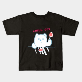 Polar bear says Chill Out Kids T-Shirt